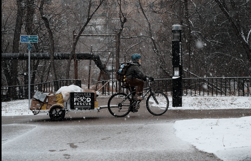 food rescue bike in snow